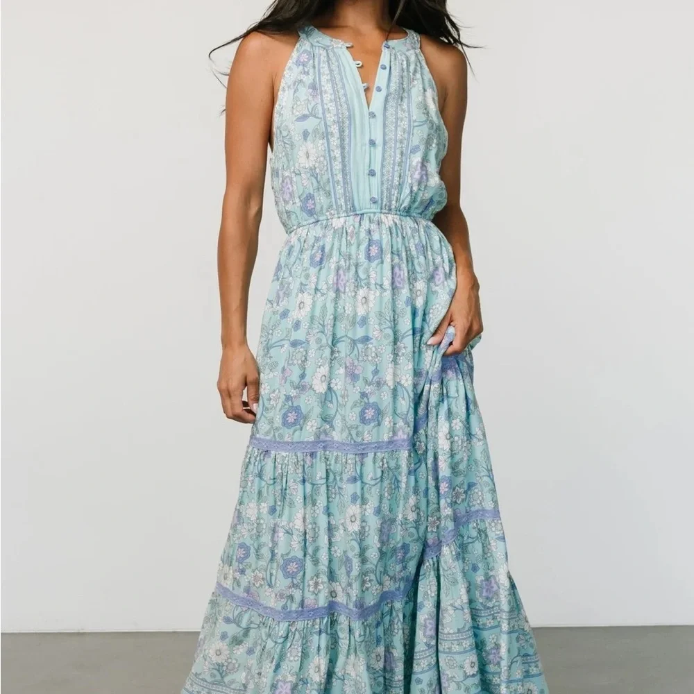 Baltic Born Floral Maxi Dress in Light Blue and Lavender - Picture 1 of 3